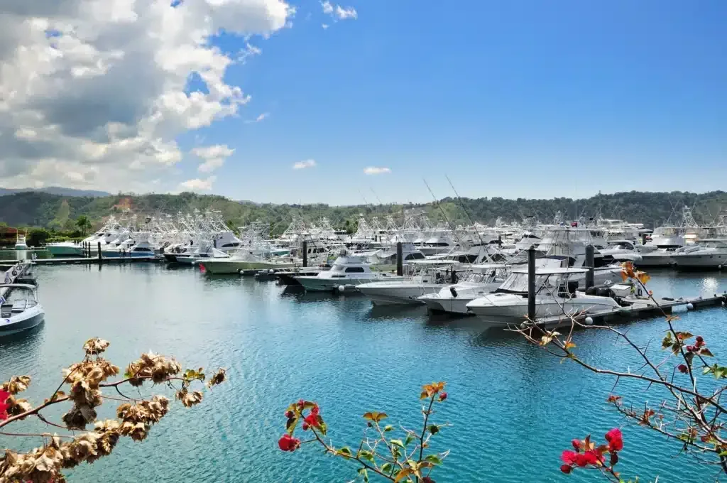 Yachts moored at a Costa Rica Pacific marina