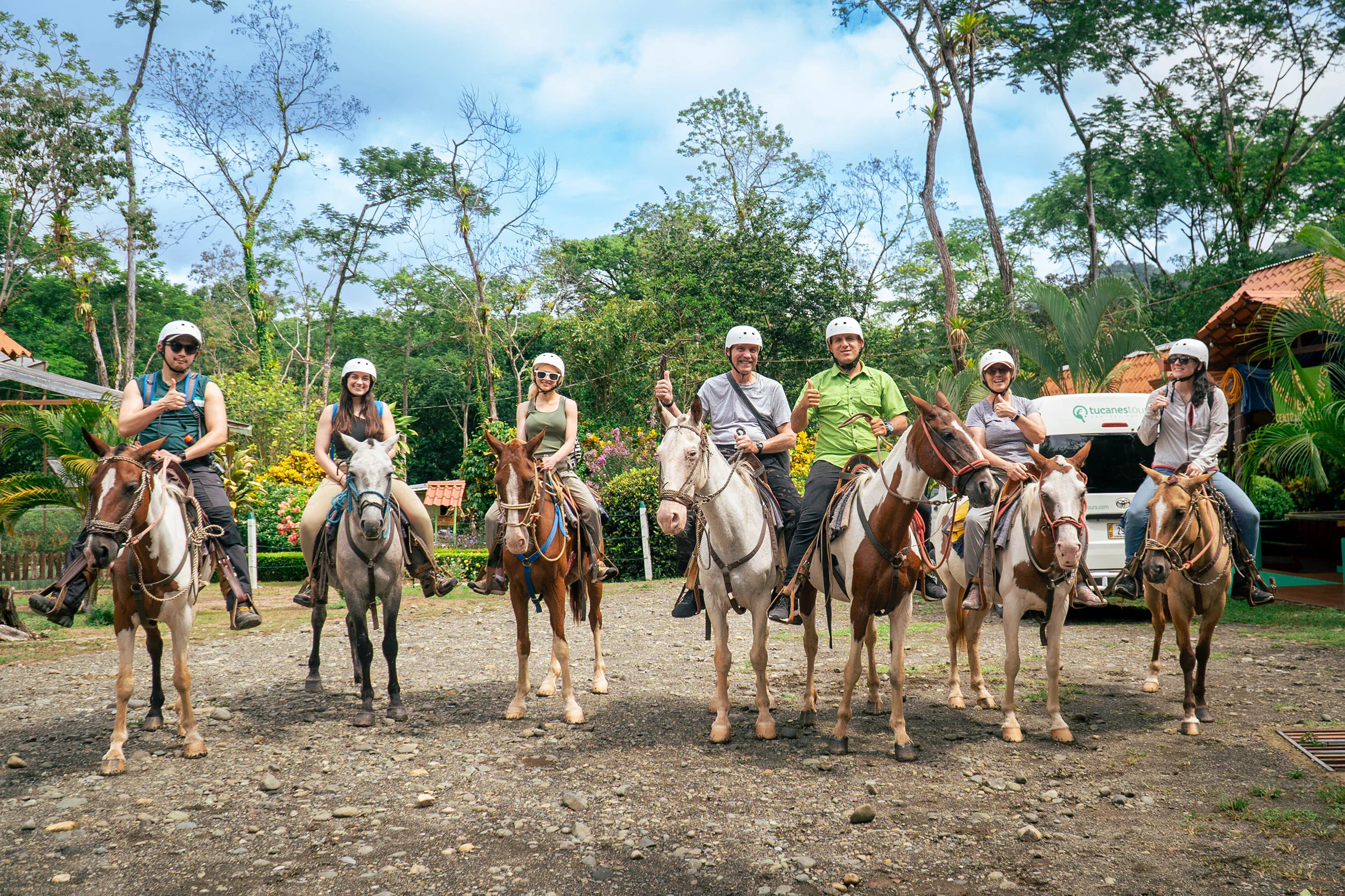 Horseback riding through jungle trails to a waterfall, Manuel Antonio