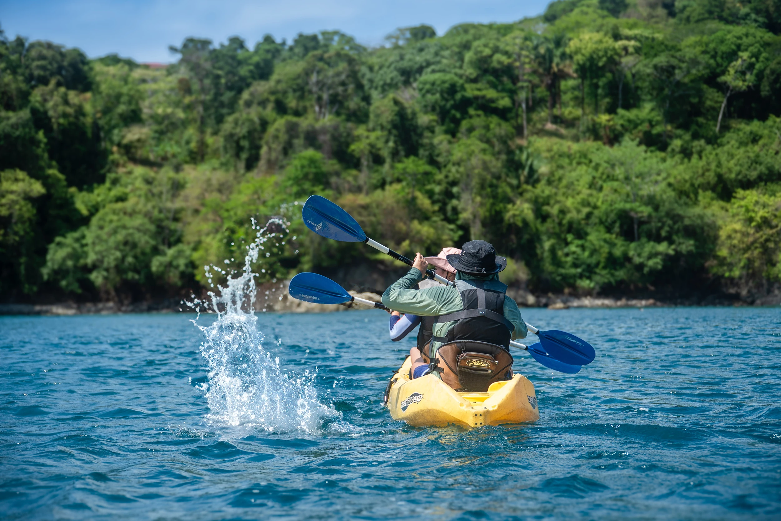 Catamaran sailing along the Manuel Antonio coastline