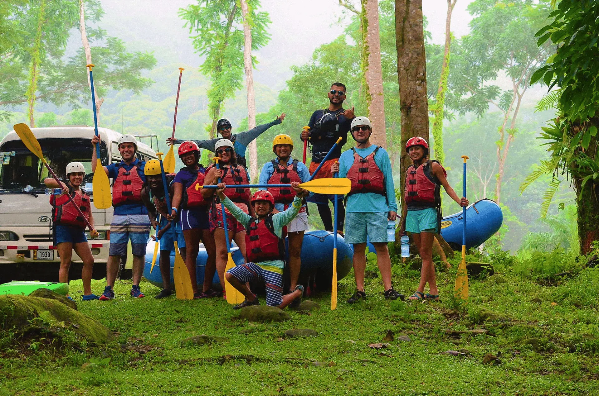 Rafters on the Naranjo River in Costa Rica